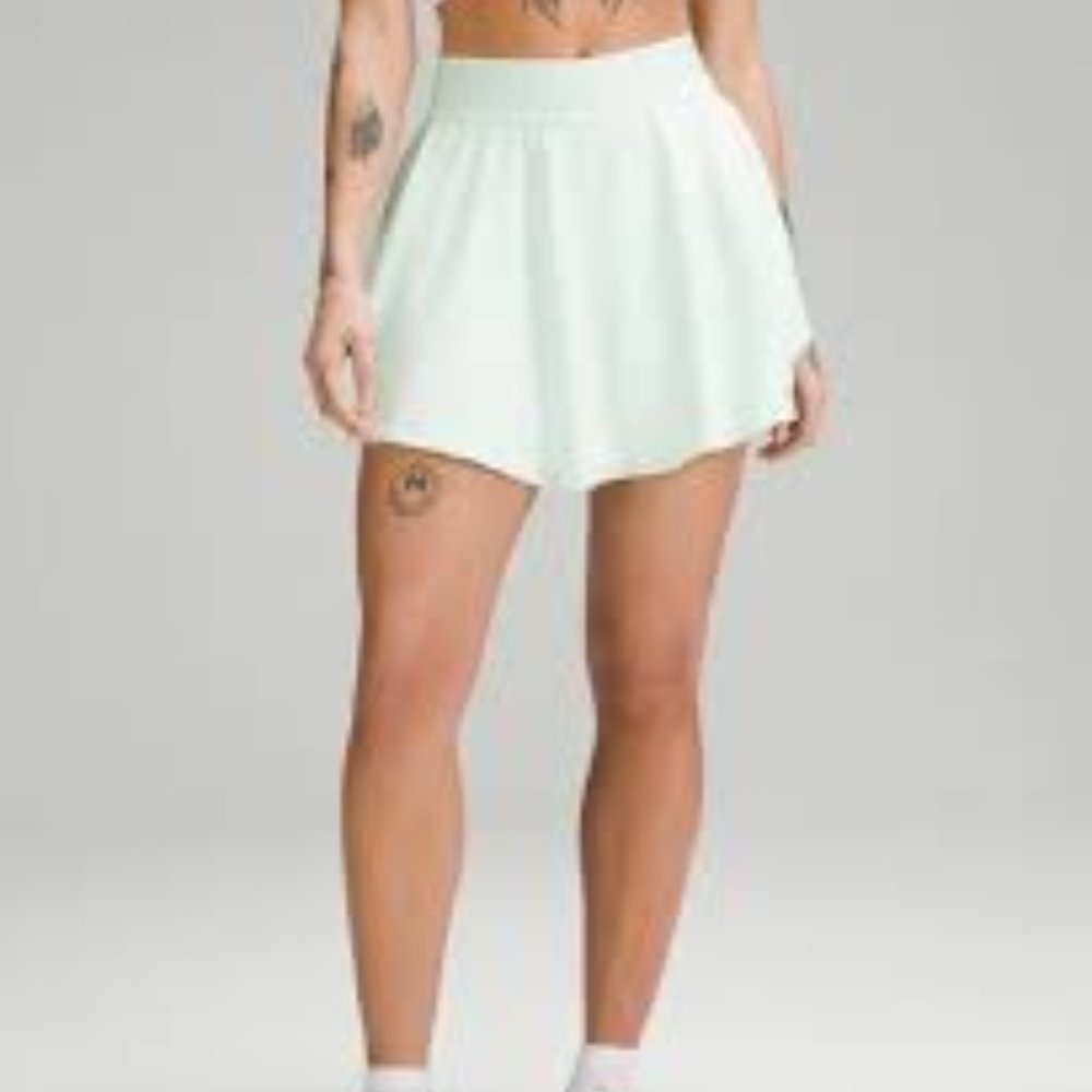 LULULEMON "COURT RIVAL HIGH-RISE" SKIRT IN MINT MOMENT COLOR